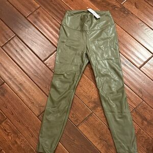 White House Black Market Olive Faux Leather Pants